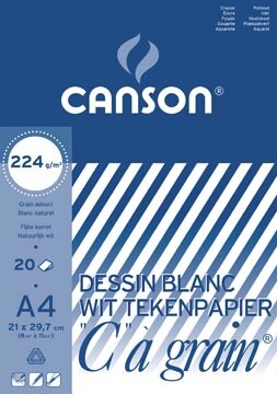 Canson tekenblok C &agrave; grain 224 g/m&sup2;, ft 21 x 29,7 cm (A4)