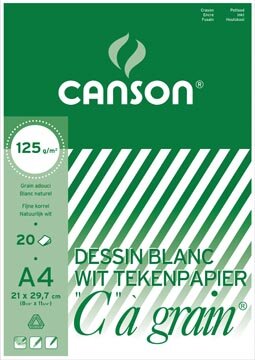 Canson tekenblok C &agrave; grain 125 g/m&sup2;, ft 21 x 29,7 cm (A4)