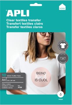 Apli T-shirt Transfer Paper voor licht of wit textiel, pak met 10 vellen