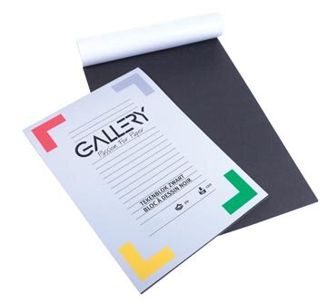 Gallery tekenpapier, zwart, ft 24,5 x 34,5 cm, 120 g/m&sup2;, blok van 20 vel