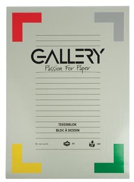 Gallery tekenblok, extra zwaar houtvrij papier, 190 g/m&sup2;, ft 29,7 x 42 cm (A3), blok van 20 vel