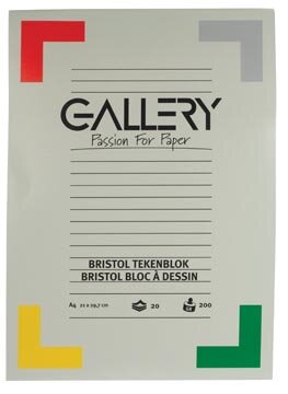 Gallery Bristol tekenblok, ft 21 x 29,7 cm , A4, 200 g m&sup2;, 20 vel