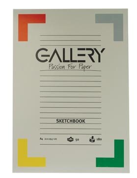 Gallery schetsblok, ft 21 x 29,7 cm (A4), 180  g/m&sup2;, blok van 50 vel