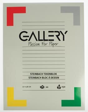 Gallery Steinbach tekenblok, gekorreld, ft 27 x 36 cm,  250 g/m&sup2;, blok van 20 vel