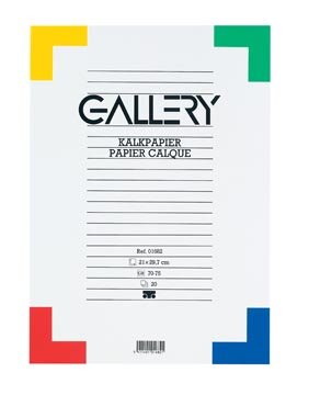 Gallery kalkpapier, ft 21 x 29,7 cm (A4), blok van 20 vel