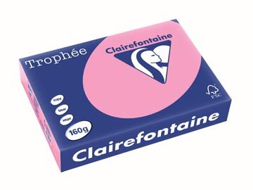 Clairefontaine Troph&eacute;e Pastel, gekleurd papier, A4, 160 g, 250 vel, felroze