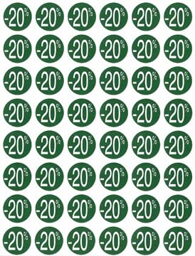 Agipa Kortinglabel -20%, groen, pak van 192 stuks, verwijderbaar