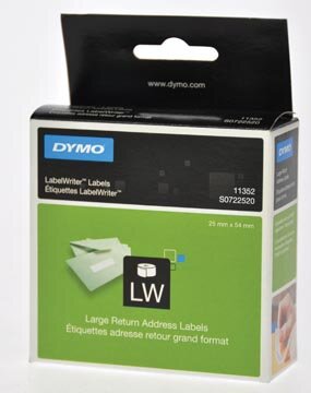 Dymo etiketten LabelWriter ft 25 x 54 mm, wit, 500 etiketten