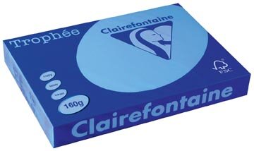 Clairefontaine Troph&eacute;e Intens, gekleurd papier, A3, 160 g, 250 vel, koningsblauw