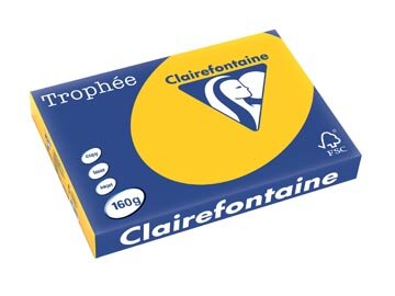 Clairefontaine Troph&eacute;e Intens, gekleurd papier, A3, 160 g, 250 vel, zonnebloemgeel