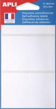 Agipa witte etiketten in etui ft 38 x 50 mm (b x h), 28 stuks, 4 per blad