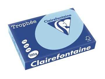 Clairefontaine Troph&eacute;e Pastel, gekleurd papier, A4, 120 g, 250 vel, blauw