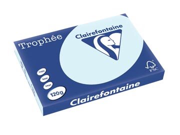 Clairefontaine Troph&eacute;e Pastel, gekleurd papier, A3, 120 g, 250 vel, azuurblauw