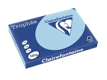 Clairefontaine Troph&eacute;e Pastel, gekleurd papier, A3, 120 g, 250 vel, blauw