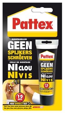 Pattex montagelijm Geen Spijkers &amp; Schroeven, tube van 50 g, op blister