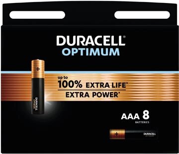 Duracell batterij Optimum AAA, blister van 8 stuks