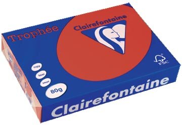 Clairefontaine Troph&eacute;e Intens, gekleurd papier, A4, 80 g, 500 vel, kersenrood