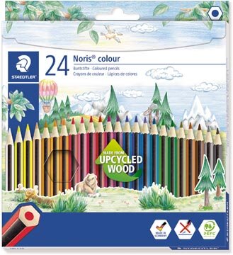 Staedler kleurpotloden Noris Colour, ophangdoos met 24 stuks in geassorteerde kleuren