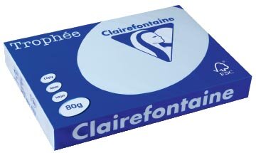 Clairefontaine Troph&eacute;e Pastel, gekleurd papier, A3, 80 g, 500 vel, azuurblauw