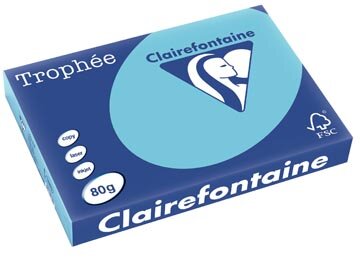 Clairefontaine Troph&eacute;e Pastel, gekleurd papier, A3, 80 g, 500 vel, helblauw