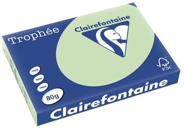Clairefontaine Troph&eacute;e Pastel, gekleurd papier, A3, 80 g, 500 vel, golfgroen