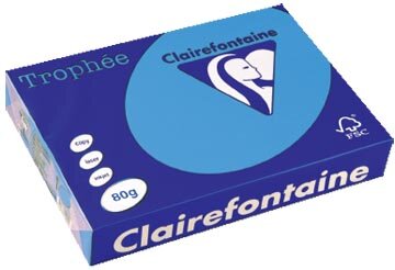 Clairefontaine Troph&eacute;e Intens, gekleurd papier, A4, 80 g, 500 vel, koningsblauw