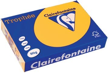 Clairefontaine Troph&eacute;e Intens, gekleurd papier, A4, 80 g, 500 vel, zonnebloemgeel