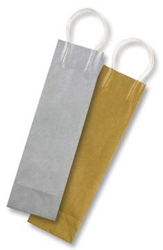 Folia papieren kraft zak voor flessen, 110 g/m&sup2;, goud en zilver, pak van 6 stuks