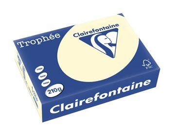 Clairefontaine Troph&eacute;e Pastel, gekleurd papier, A4, 210 g, 250 vel, cr&egrave;me