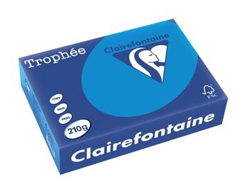Clairefontaine Troph&eacute;e Intens, gekleurd papier, A4, 210 g, 250 vel, turkoois