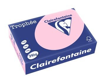 Clairefontaine Troph&eacute;e Pastel, gekleurd papier, A4, 210 g, 250 vel, roze