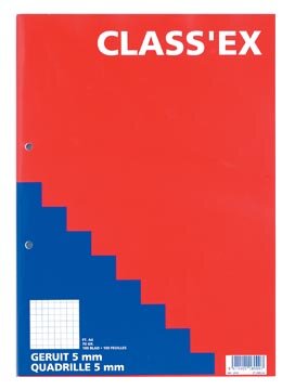 Class&#039;ex cursusblok, geruit 5 mm, blok van 100 vel