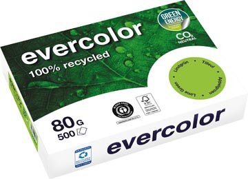 Clairefontaine Evercolor, gekleurd gerecycleerd papier, A4, 80 g, 500 vel, appelgroen