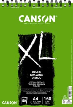 Canson tekenblok XL 160g/m&amp;&sup2; ft A4, 50 vel