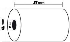 Exacompta thermische rekenrol ft 57 mm, diameter +-46 mm, asgat 12 mm, lengte 24 meter, pak van 5 rol
