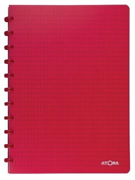 Atoma Trendy schrift, ft A4, 144 bladzijden, commercieel geruit, transparant rood
