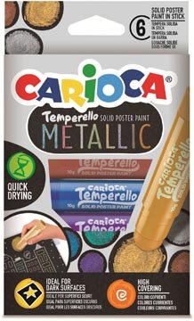 Carioca plakkaatverfstick Temperello Metallic, kartonnen etui van 6 stuks