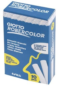 Giotto krijt Robercolor wit, doos met 10 krijtjes