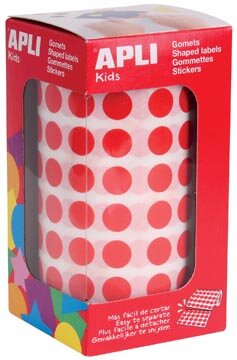 Apli Kids stickers op rol, cirkel diameter 10,5 mm, rood