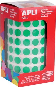 Apli Kids stickers op rol, cirkel diameter 10,5 mm, groen