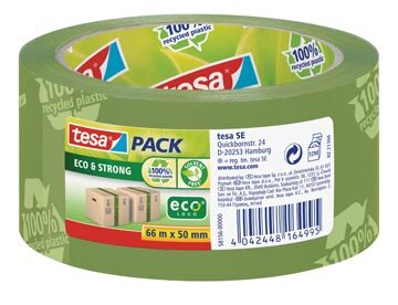 Tesapack eco &amp; strong ecoLogo, ft 50 mm x 66 mm, PVC, groen