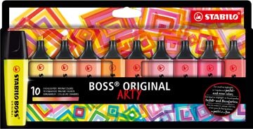 STABILO BOSS ORIGINAL markeerstift Arty, kartonnen etui van 10 stuks in geassorteerde kleuren