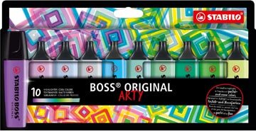 STABILO BOSS ORIGINAL markeerstift Arty, kartonnen etui van 10 stuks in geassorteerde kleuren