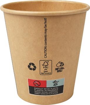 Beker uit karton (altijd koffie), 250 ml, diameter 90 mm, pak van 50 stuks