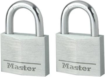 De Raat Master Lock hangslot met sleutelslot, model 9130EURT, pak van 2 stuks