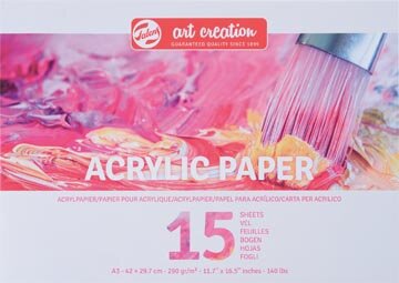 Talens Art Creation acrylpapier, 290 g/m&sup2;, ft A3, blok van 15 vel