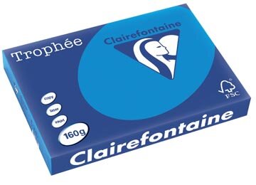 Clairefontaine Troph&eacute;e Intens, gekleurd papier, A3, 160 g, 250 vel, turkoois