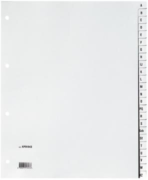 Q-CONNECT alfabetische tabbladen, A4, PP, 24 tabs, grijs