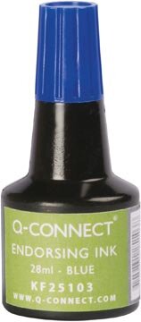 Q-CONNECT stempelinkt, flesje van 28 ml, blauw