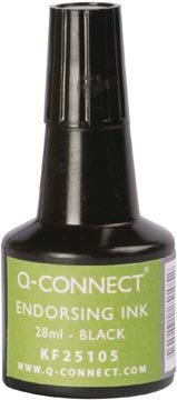 Q-CONNECT stempelinkt, flesje van 28 ml, zwart
